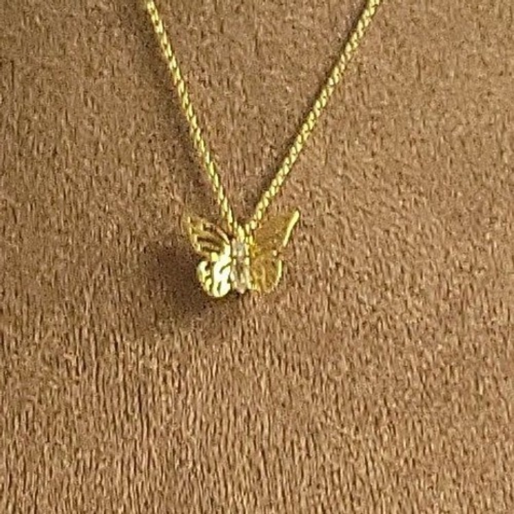 Kate Spade New York Gold-Tone Crystal Social Butterfly Pendant Necklace 17-19"